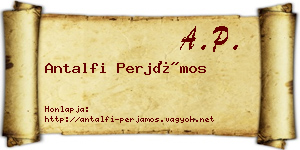 Antalfi Perjámos névjegykártya